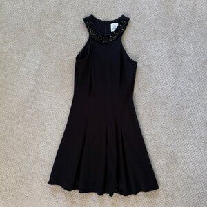 Julienne W Black Beaded Sleeveless Dress